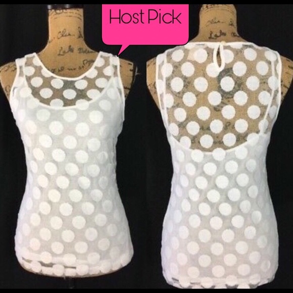 Banana Republic Tops - NWOT Banana Republic POLKA-DOT Mesh layered Tank